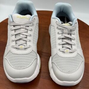 KURU Quantum 2.0 Walking Shoes Dove Gray Pale Lime Athletic Sneakers Women 8.5